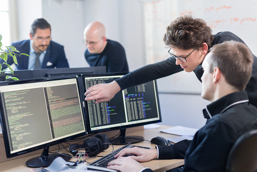 developers working on code