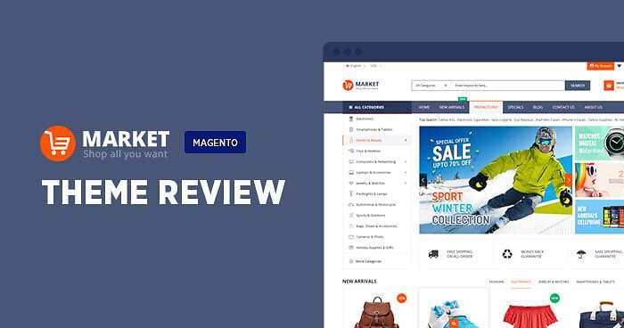 Theme review with screenshot of ecommerce sites