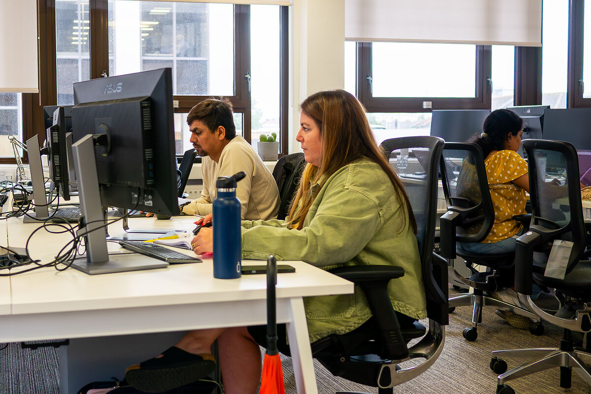 Employees working in an office