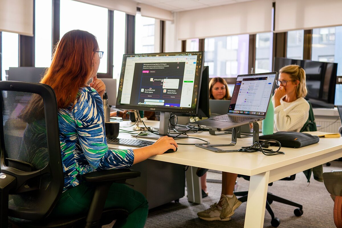 People working at desks