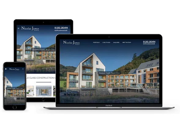 Nicolas James site on mobile, tablet and laptop