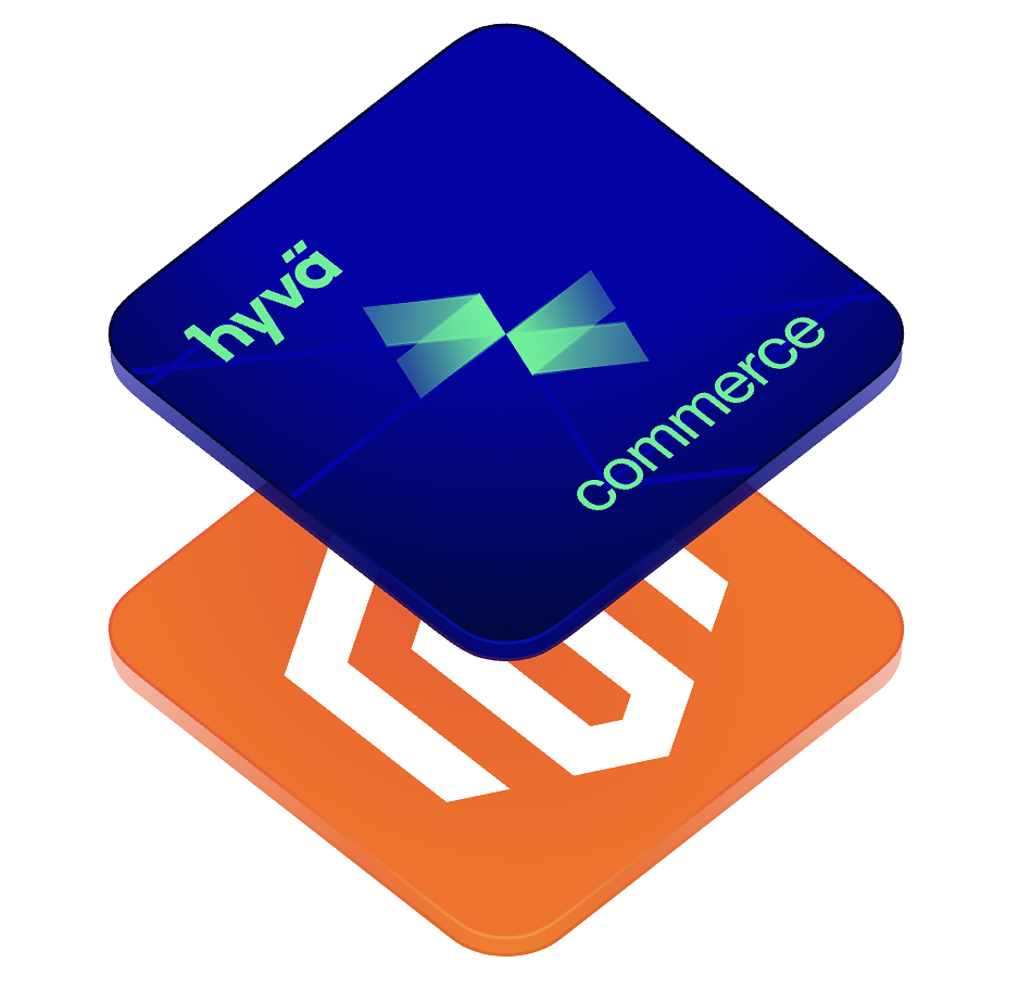 Hyvä commerce and magento logo