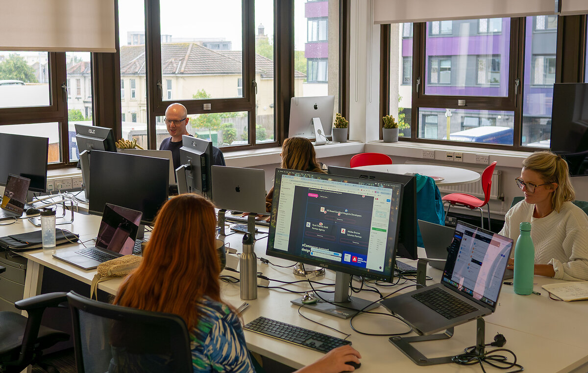Working in the office at Envisage DIgital
