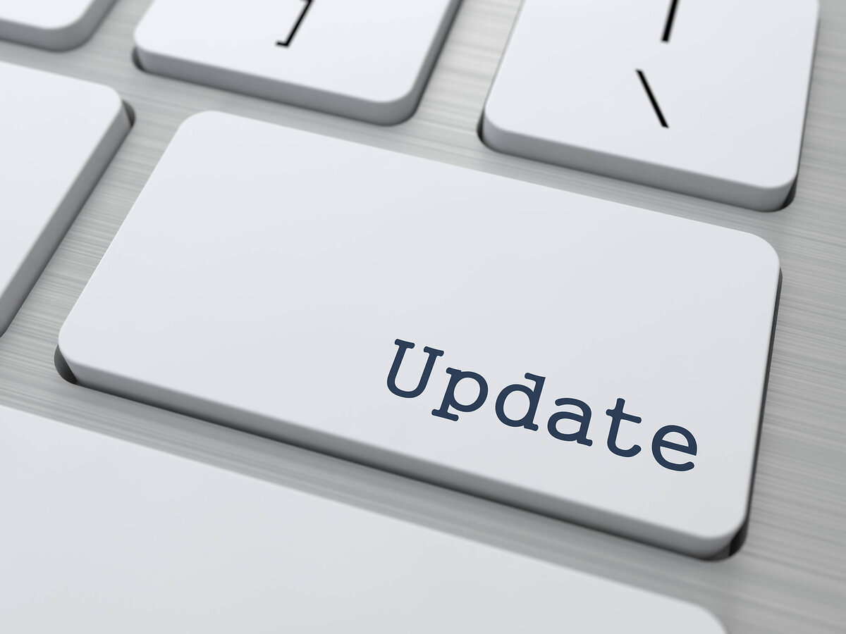 Close up of an update button on a keyboard